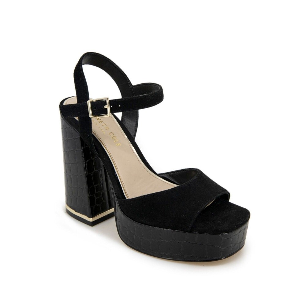 Kenneth Cole Womens 11 M Black Dolly Platform High Heel Sandals Display GM1 - Picture 1 of 5
